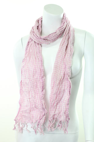 Scarf Cotton Checks Cotton Crinkle