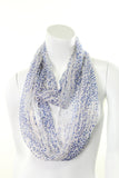 Scarf Chiffon Infinity Loop Blue and White Floral