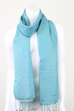 Silk Wool Turquoise Green and Blue Double Sided