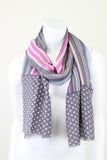 Silk Wool Pin Striped Polka Dot Scarf
