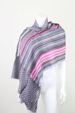 Silk Wool Pin Striped Polka Dot Scarf