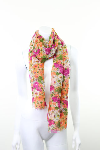 J Crew Orange Blossom Pure Wool Scarf