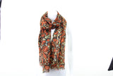 Pure Wool Autumnal Print Shawl