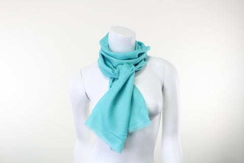 Turquoise Pure Cashmere Scarf