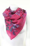 Raspberry Pure Wool Floral Print