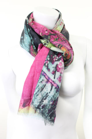 Digital Print Silk Wool Scarf