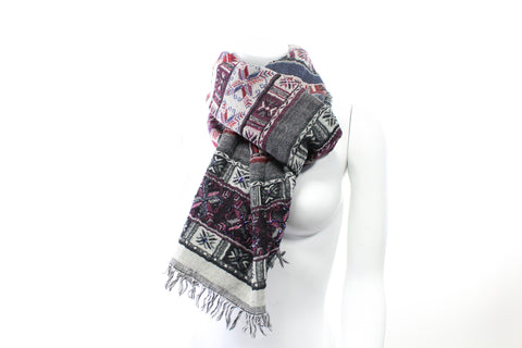 Pure Wool Jacquard Shawl