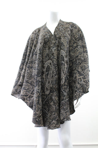 Pure Wool Jacquard Cape