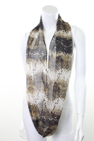 Scarf Chiffon Infinity Loop Snake Print Cobra