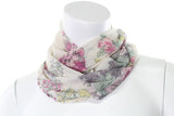 Scarf Chiffon Infinity Loop Floral