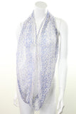 Scarf Chiffon Infinity Loop Blue and White Floral