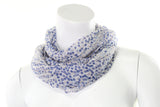 Scarf Chiffon Infinity Loop Blue and White Floral