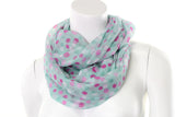 Scarf Chiffon Infinity Loop Polka Dot Pastels