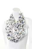 Scarf Chiffon Infinity Loop Butterfly Print