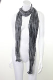 Scarf Pleated Silk Silver Gray