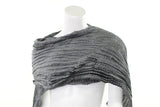 Scarf Pleated Silk Silver Gray