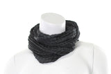 Scarf Pleated Silk Silver Gray