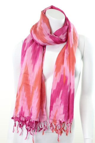 Silk Cotton Ikat Scarf