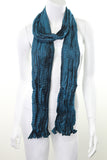 Scarf Pleated Silk Silver Gray