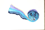 Pure Crinkle Silk Blue Handmade Scarf