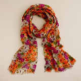 J Crew Orange Blossom Pure Wool Scarf